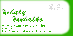 mihaly hambalko business card