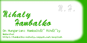 mihaly hambalko business card